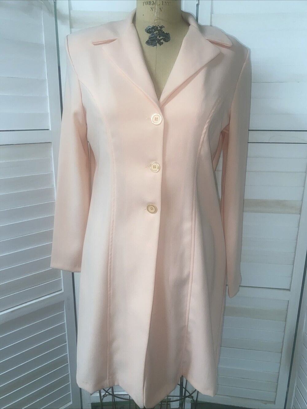 Vintage 80s Women’s Vintage Long Peach Single Breasted Blazer Made In USA Large